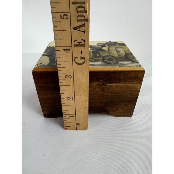 VTG Hummel Wood Music Box Edelweiss Swiss Movement The Mail is Here - Picture 7 of 9